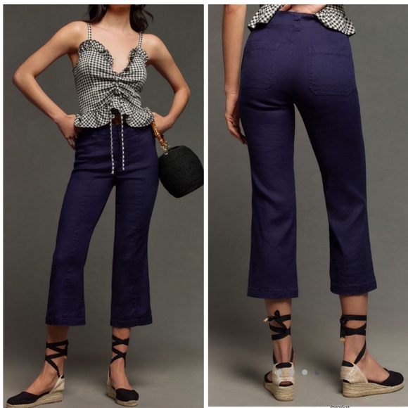 Anthropologie Pants - Anthropologie Maeve Linen 70s Slim Crop Pants New